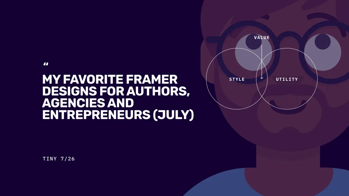 My Favorite Framer Designs for Authors, Agencies and Entrepreneurs